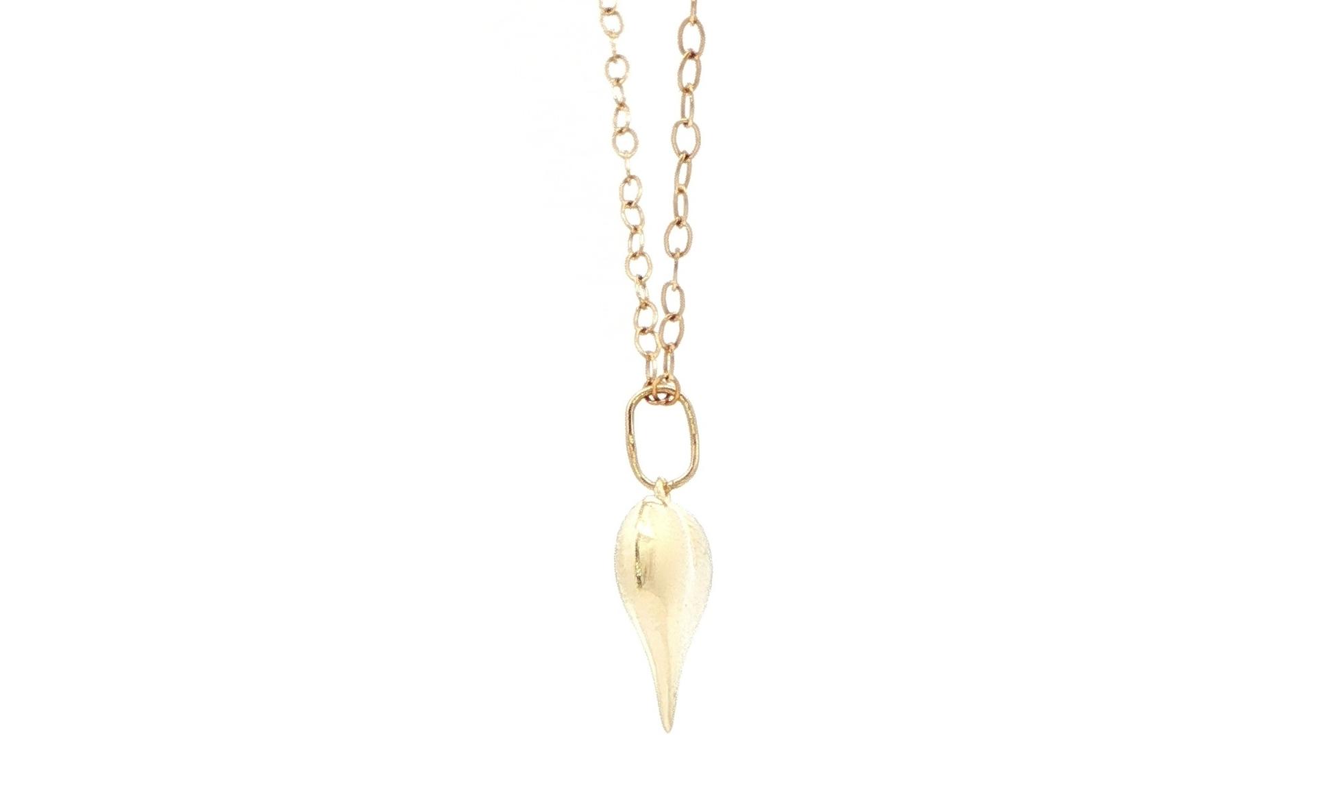 Estate Piece: Hollow Bubble Heart Pendant-Charm in Yellow Gold side