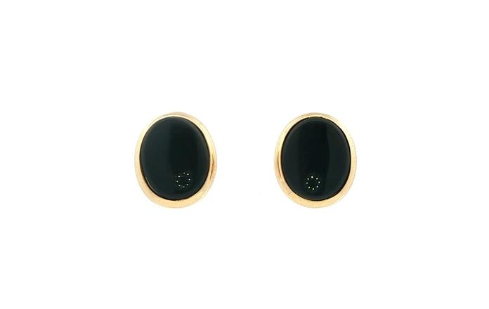 content/products/Estate Piece: Oval Cabochon-cut Onyx Stud Earrings in Yellow Gold 