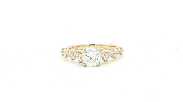content/products/Diamond Ring with Scattered Diamond Band in Yellow Gold (0.92cts TWT)