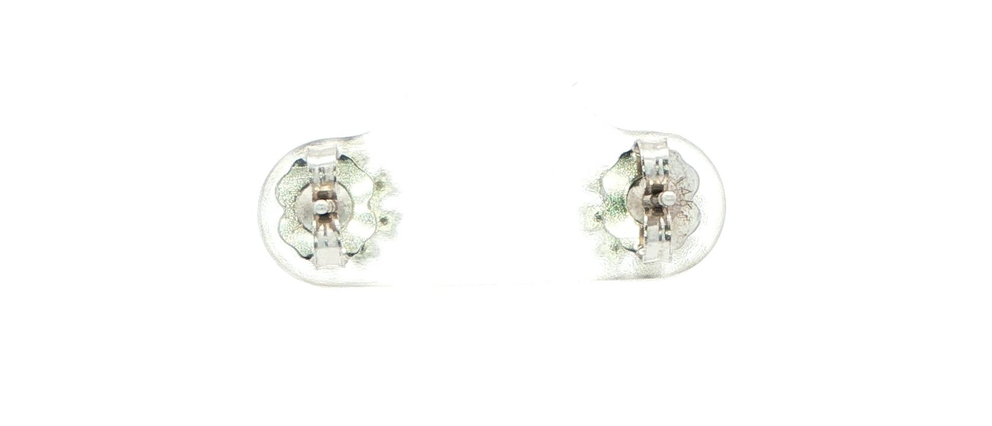 Halo Montana Sapphire and Diamond Stud Earrings White Gold (0.67cts TWT) Back