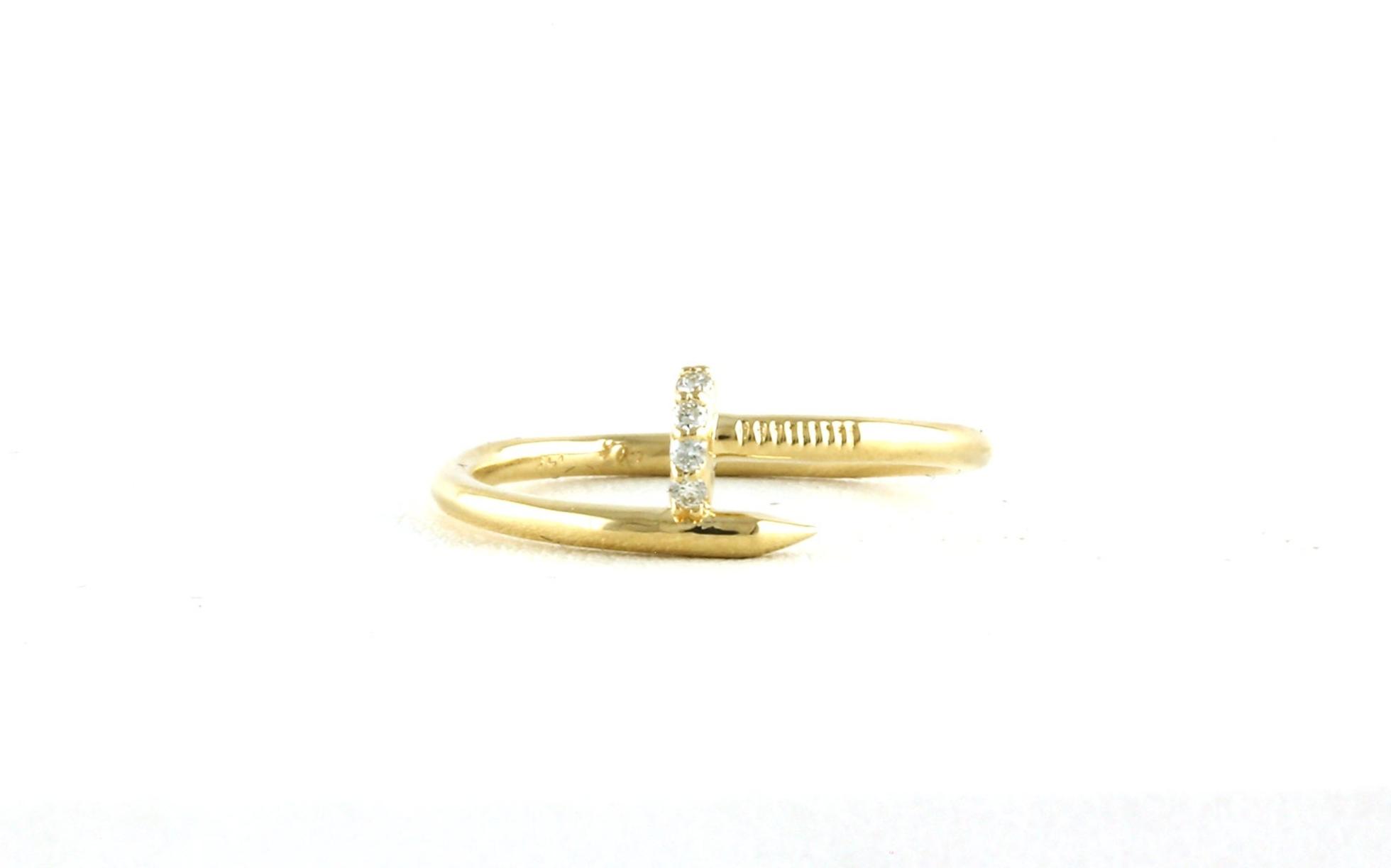 Diamond Nail Fashion Ring in Yellow Gold (0.04cts TWT)