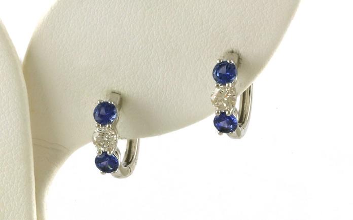 content/products/3-Stone Montana Yogo Sapphire and Diamond Prong-Set Hoop Earrings in White Gold (1.125cts TWT)