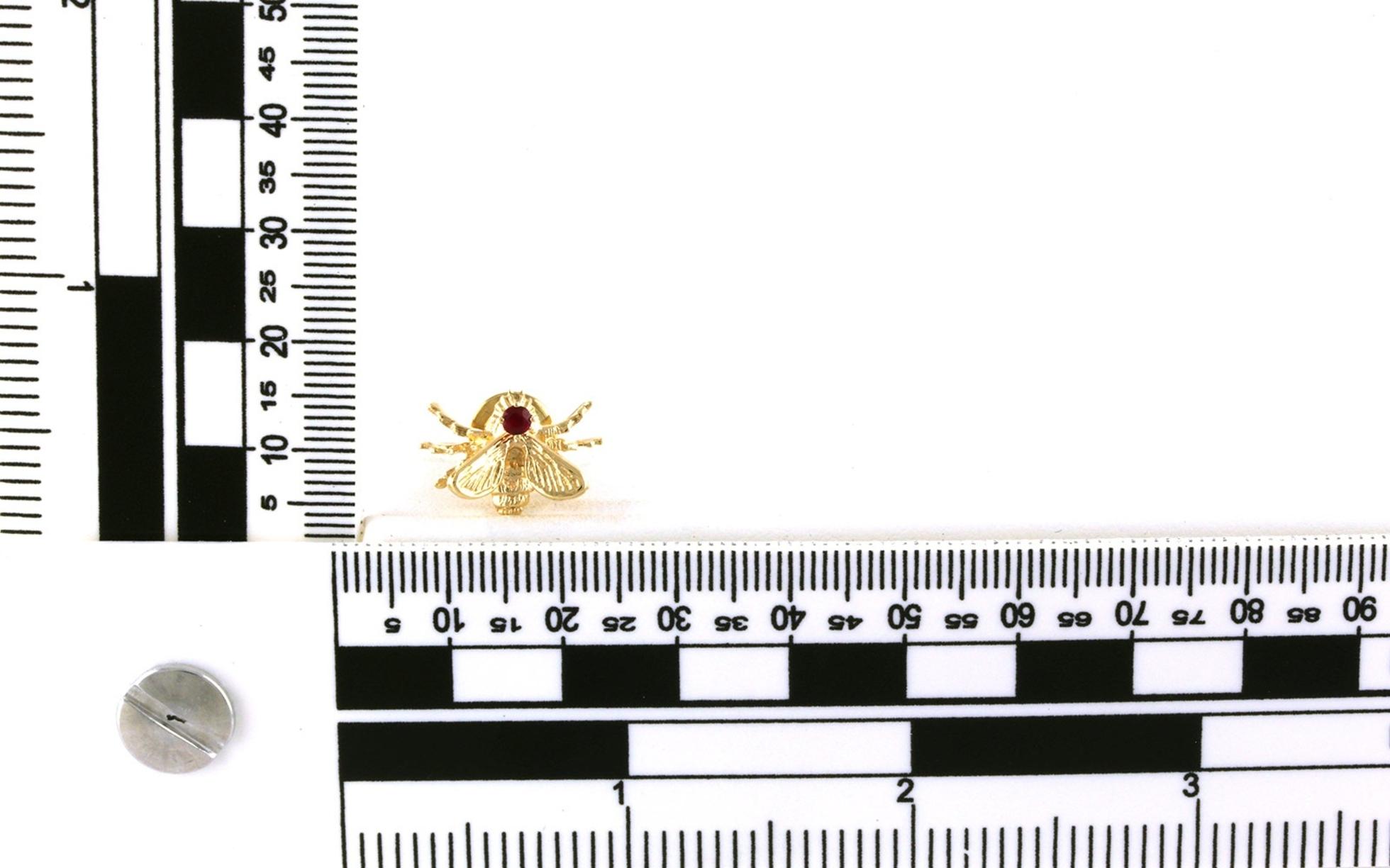 Estate Piece: Bee Pin with Ruby in Yellow Gold (0.09ct) scale