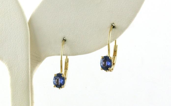 content/products/Estate Piece: Montana Yogo Sapphire Leverback Earrings in Yellow Gold (0.64cts TWT)