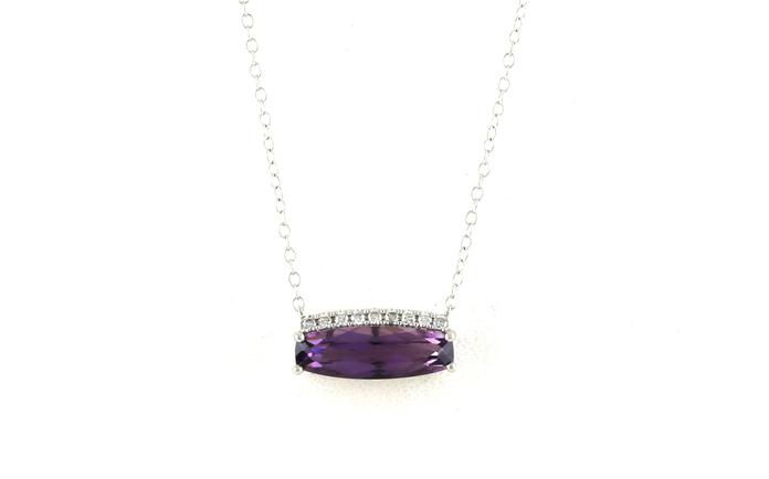 content/products/Landscape-Set Amethyst with Diamond Accented Row Necklace in White Gold (2.28cts TWT)