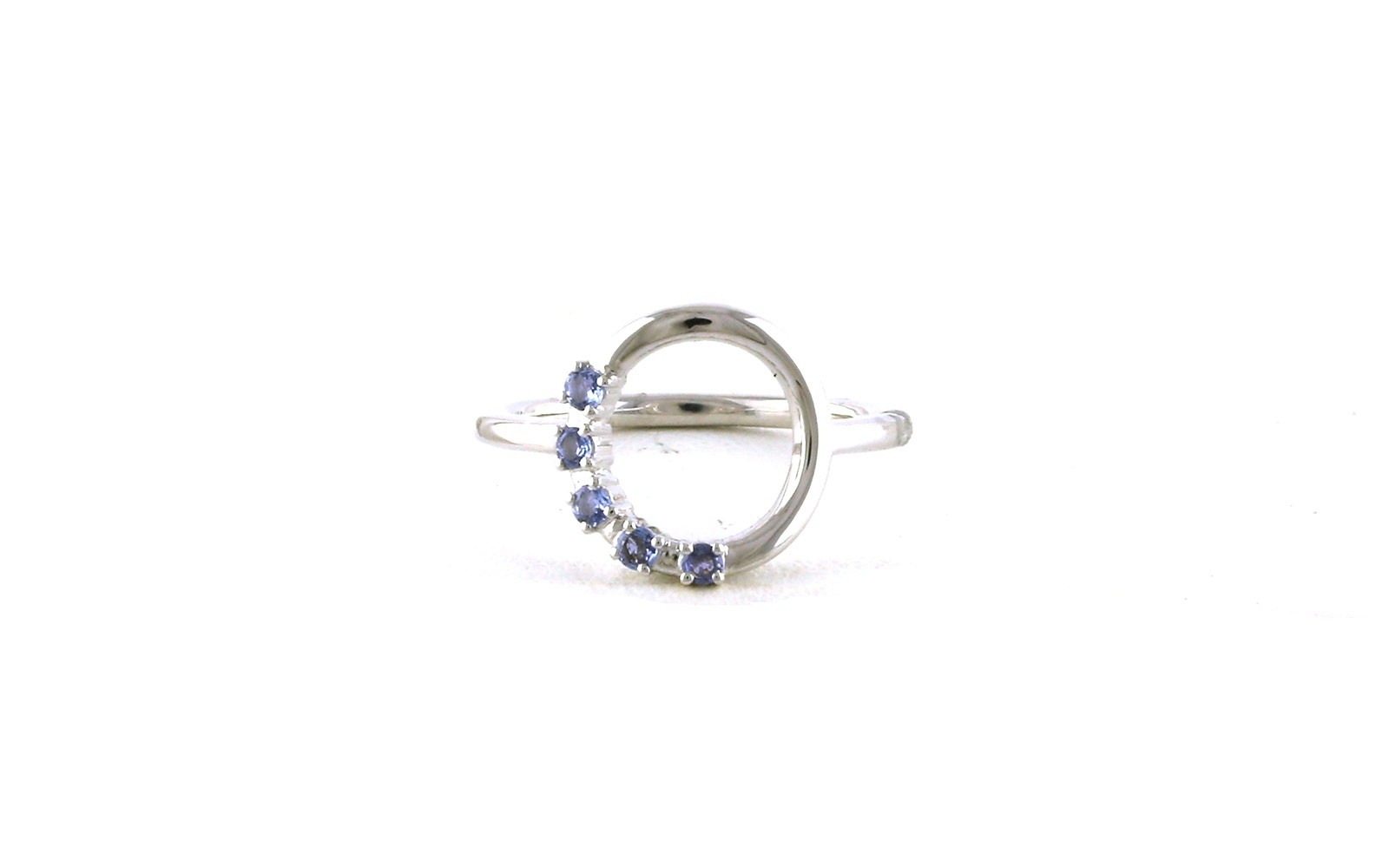 5-Stone Montana Yogo Sapphire Circle Ring in White Gold (0.20cts TWT)
