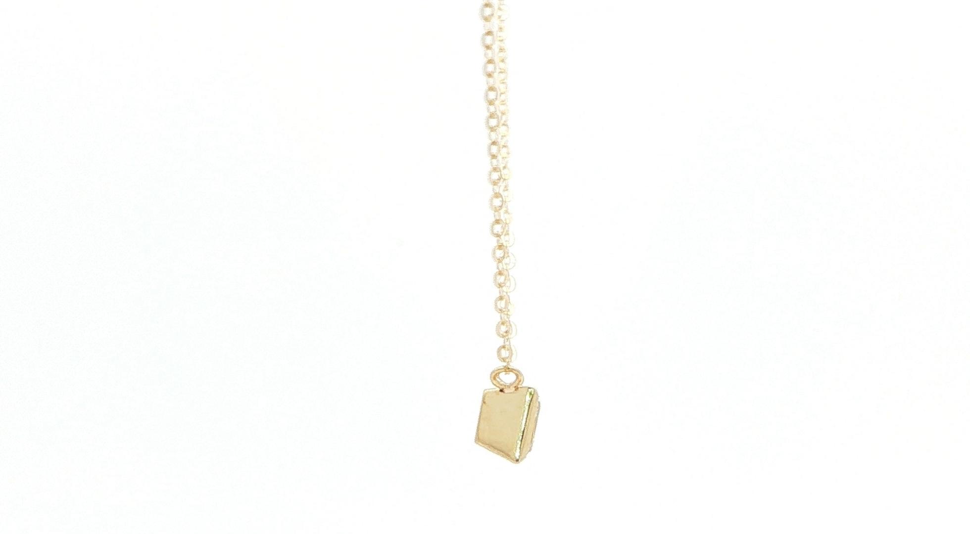 Split Chain Bezel-Set Diamond Solitaire Necklace in Yellow Gold (0.55ct) side