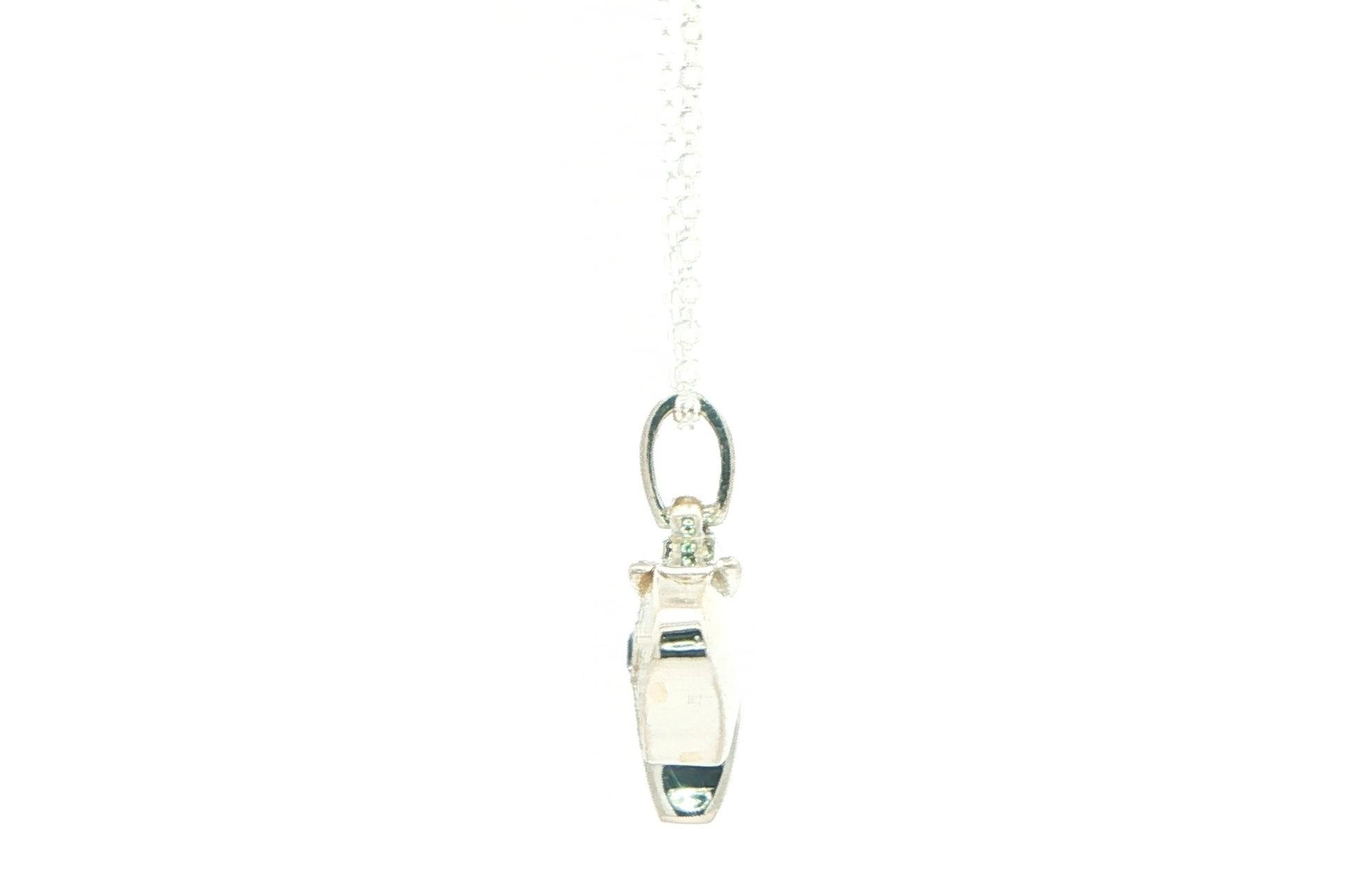 Bison Charm Necklace with Montana Yogo Sapphire Eye in Sterling Silver (0.02ct) side