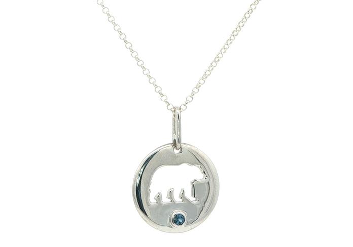 content/products/Montana Sapphire Cutout Bear Pendant Necklace in Sterling Silver (0.04cts)
