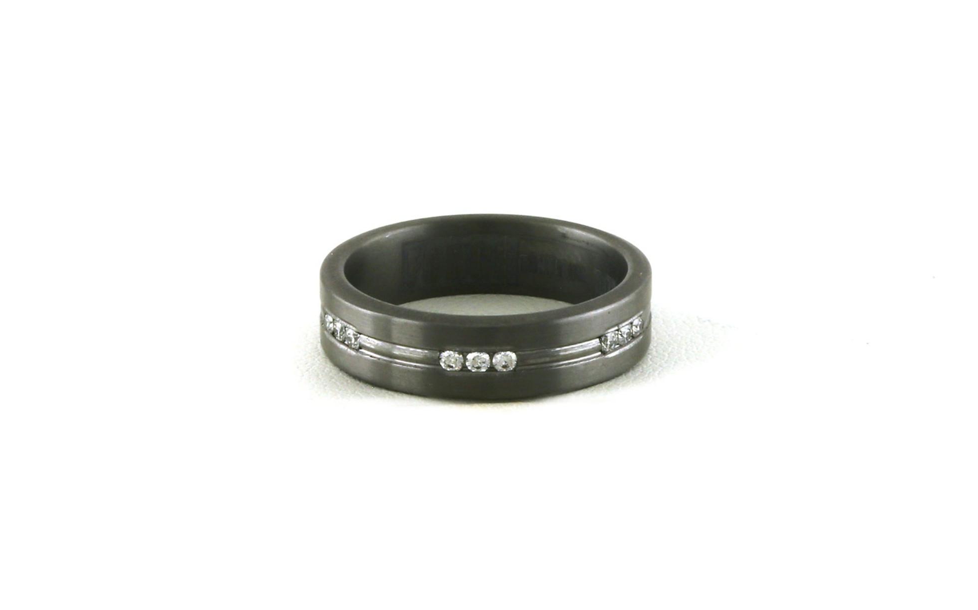 Satin Finish Gray Tantalum and Diamond Band (0.36cts TWT)