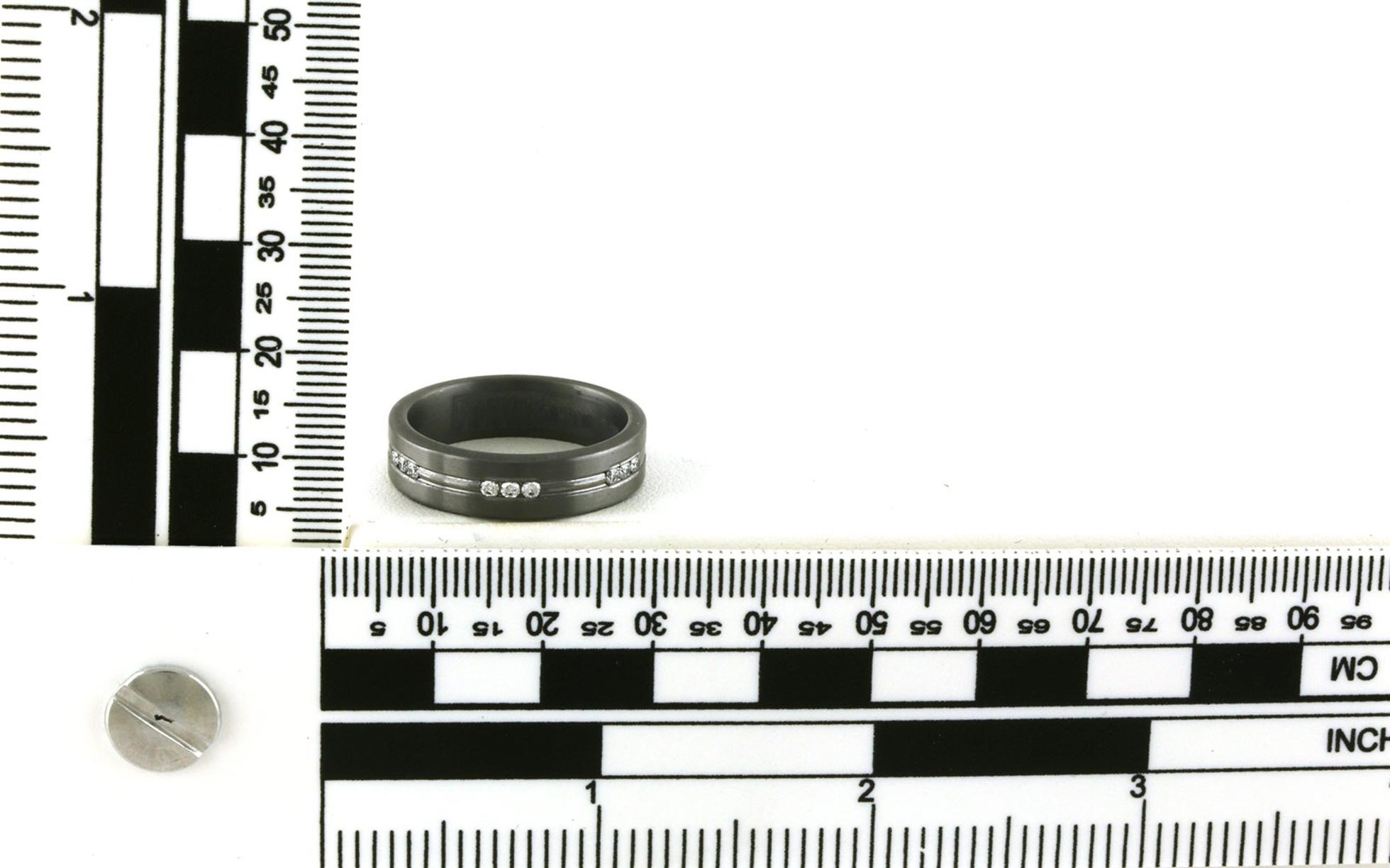 Satin Finish Gray Tantalum and Diamond Band (0.36cts TWT) scale