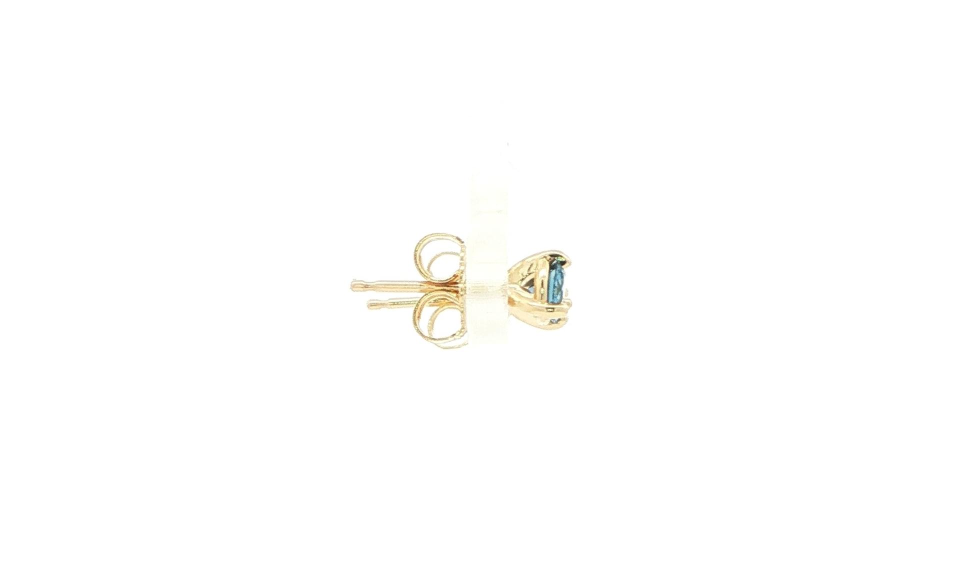 Montana Yogo Sapphire Stud Earrings in 3-Prong Martini Settings in Yellow Gold (0.43cts TWT) side
