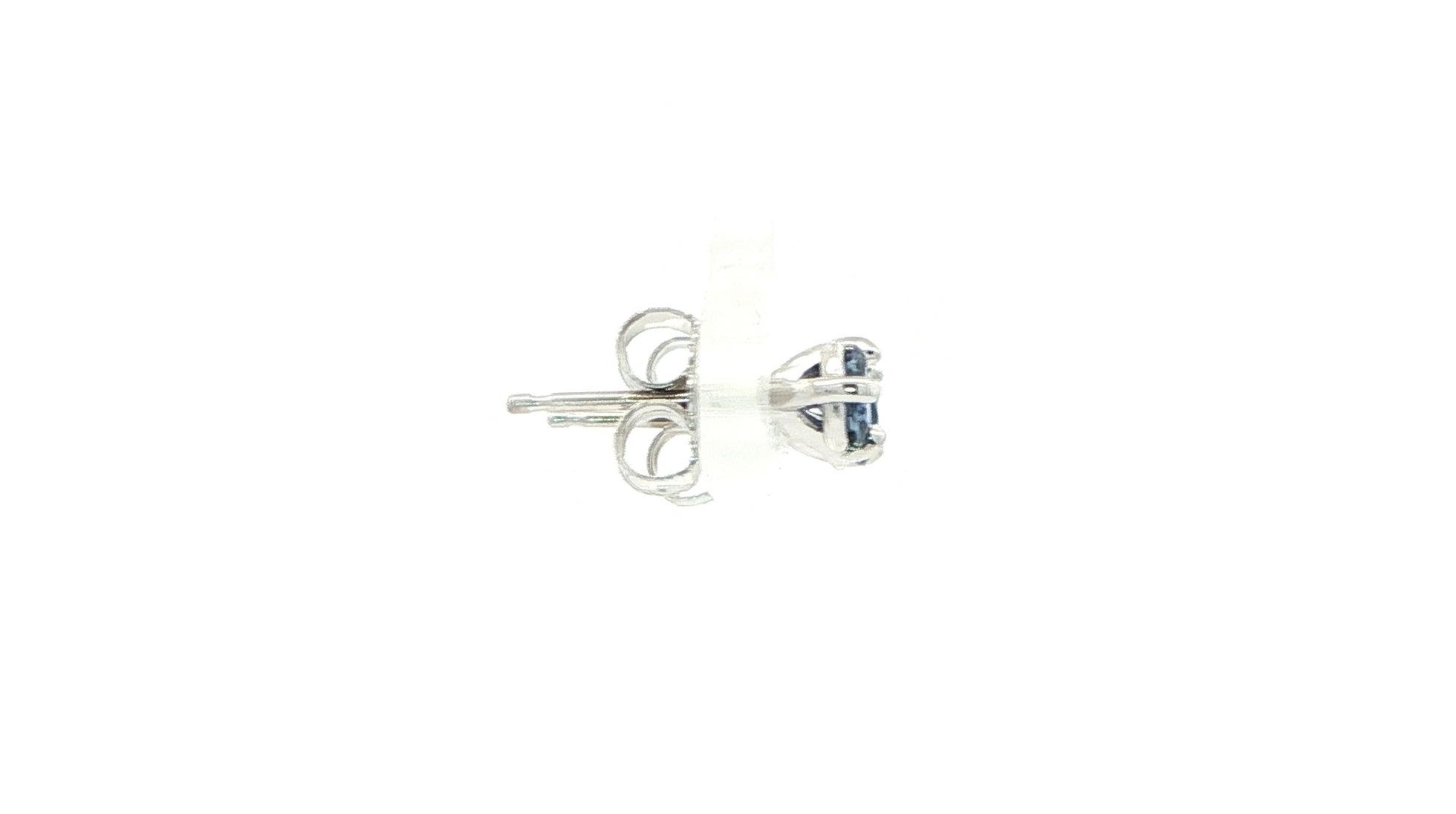 Huckleberry Sapphire Stud Earrings in 3-Prong Martini Settings in White Gold (0.47cts TWT) side