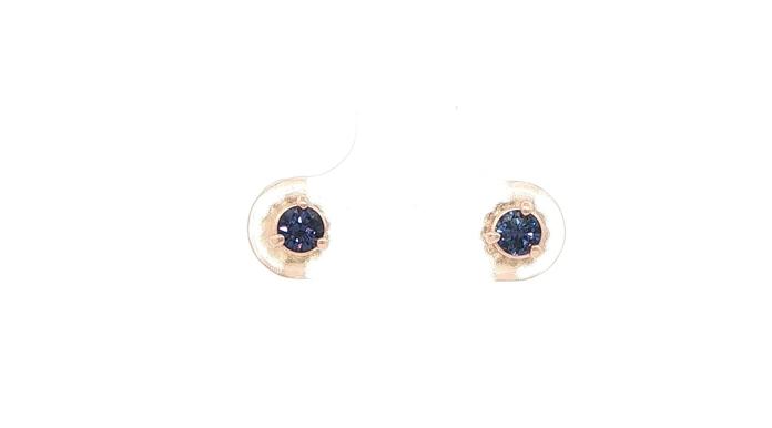 content/products/Huckleberry Sapphire Stud Earrings in 3-Prong Martini Settings in Rose Gold (0.42cts TWT)