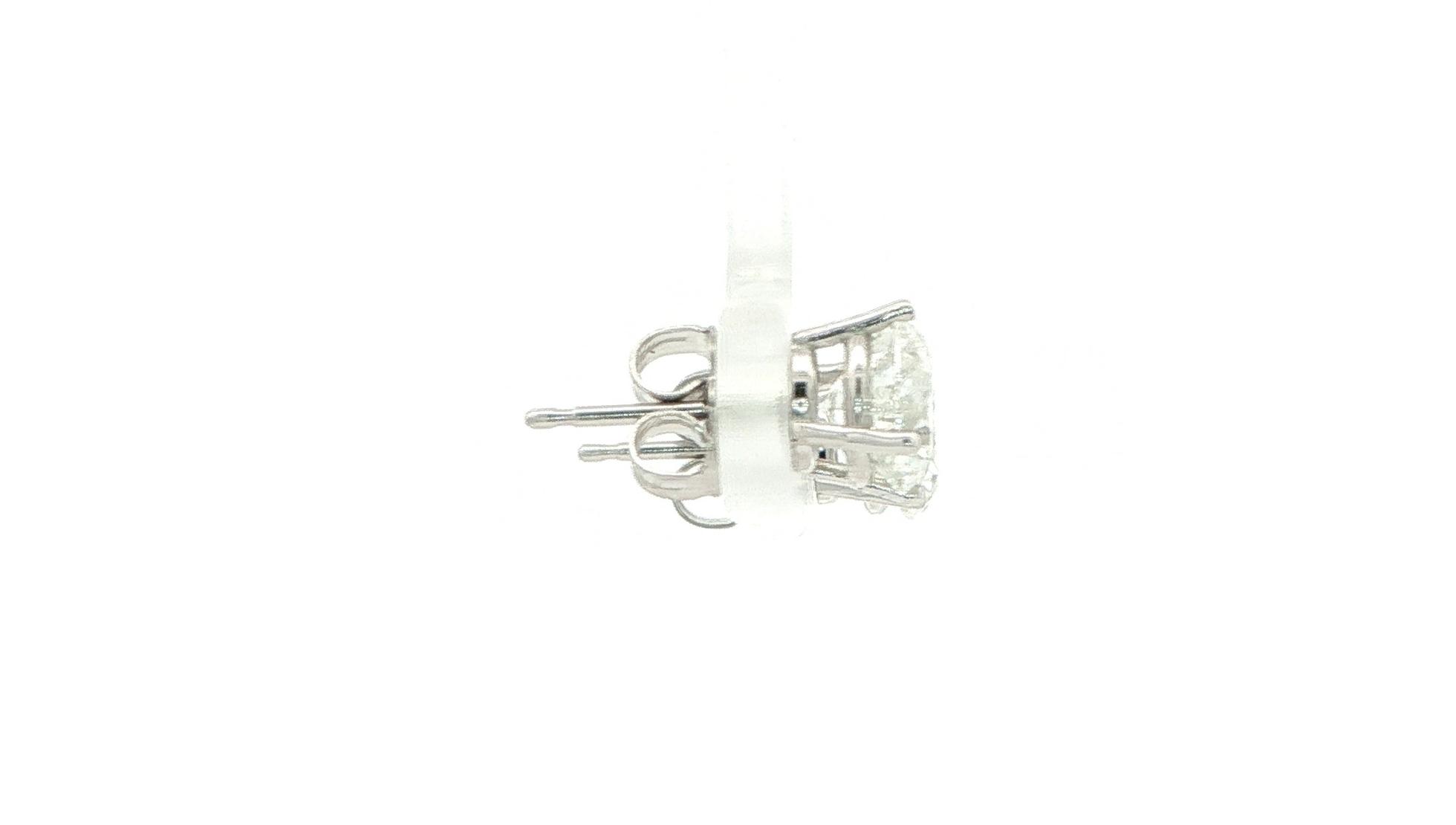 Classic Diamond Stud Earrings in 4-Prong Settings in White Gold (2.03cts TWT) side