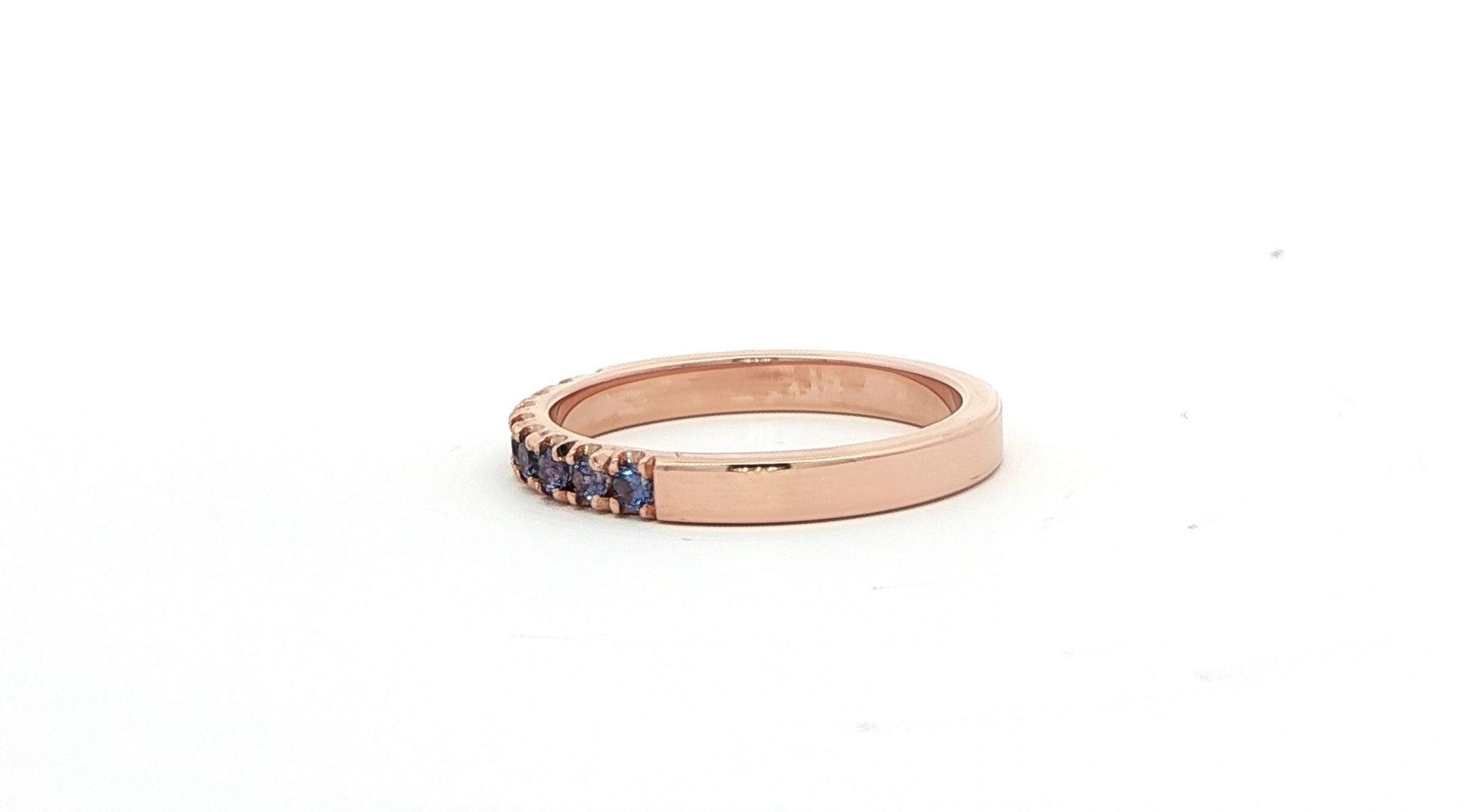 9-Stone Huckleberry Sapphire Ring in Rose Gold (0.28cts TWT) side