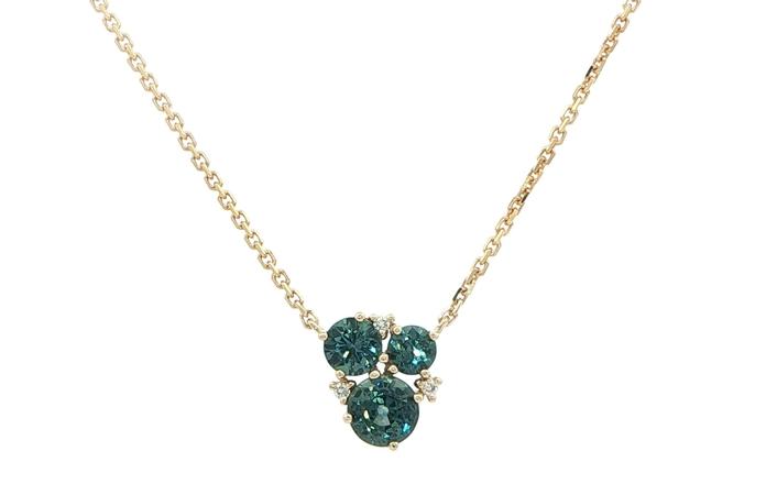 content/products/6-Stone Montana Sapphire and Diamond Cluster Necklace on Split Chain in Yellow Gold (1.13cts TWT)