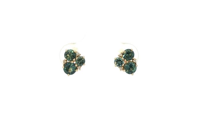 content/products/6-Stone Teal Montana Sapphire and Diamond Stud Earrings in Yellow Gold (1.34cts TWT)