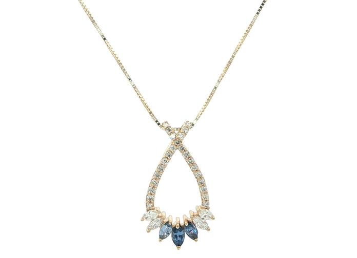 content/products/Teardrop Marquise Montana Yogo Sapphire and Diamond Necklace in Yellow Gold (0.50cts TWT)