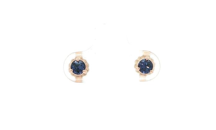 content/products/Huckleberry Sapphire Stud Earrings in 3-Prong Martini Settings in Rose Gold (0.47cts TWT)