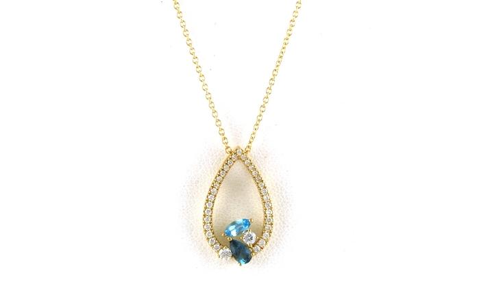 content/products/Teardrop Cluster Blue Topaz and Diamond Pave Necklace in Yellow Gold (0.67cts TWT)