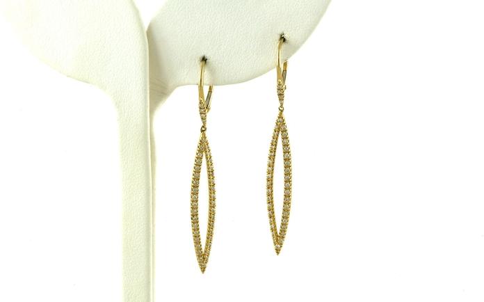 content/products/Marquise Shape Diamond Pave Leverback Earrings in Yellow Gold (0.39cts TWT)