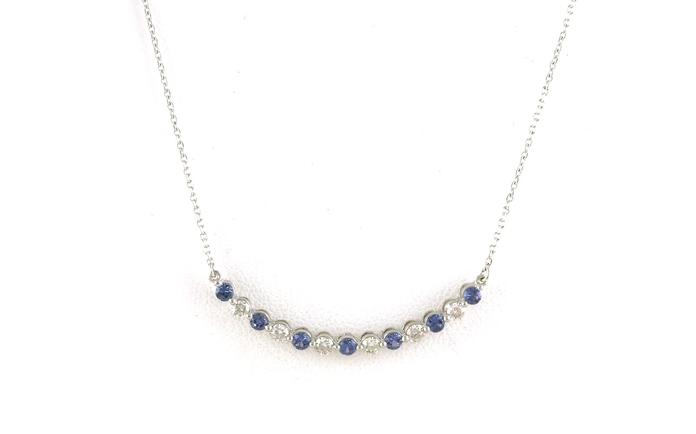 content/products/Curved Bar Alternating Montana Yogo Sapphire and Diamond Necklace in White Gold (0.58cts TWT)