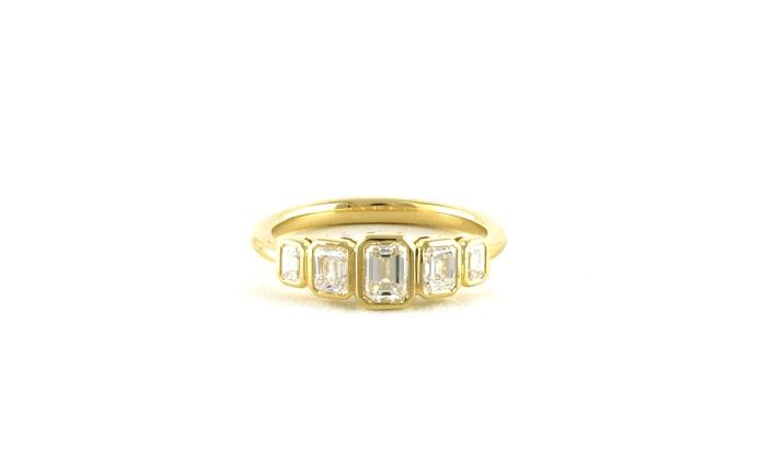content/products/5-Stone Bezel-Set Emerald-Cut Diamond Ring in Yellow Gold (0.96cts TWT)