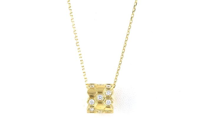 content/products/Honeycomb Diamond Rondelle Necklace in Yellow Gold (0.40cts TWT)