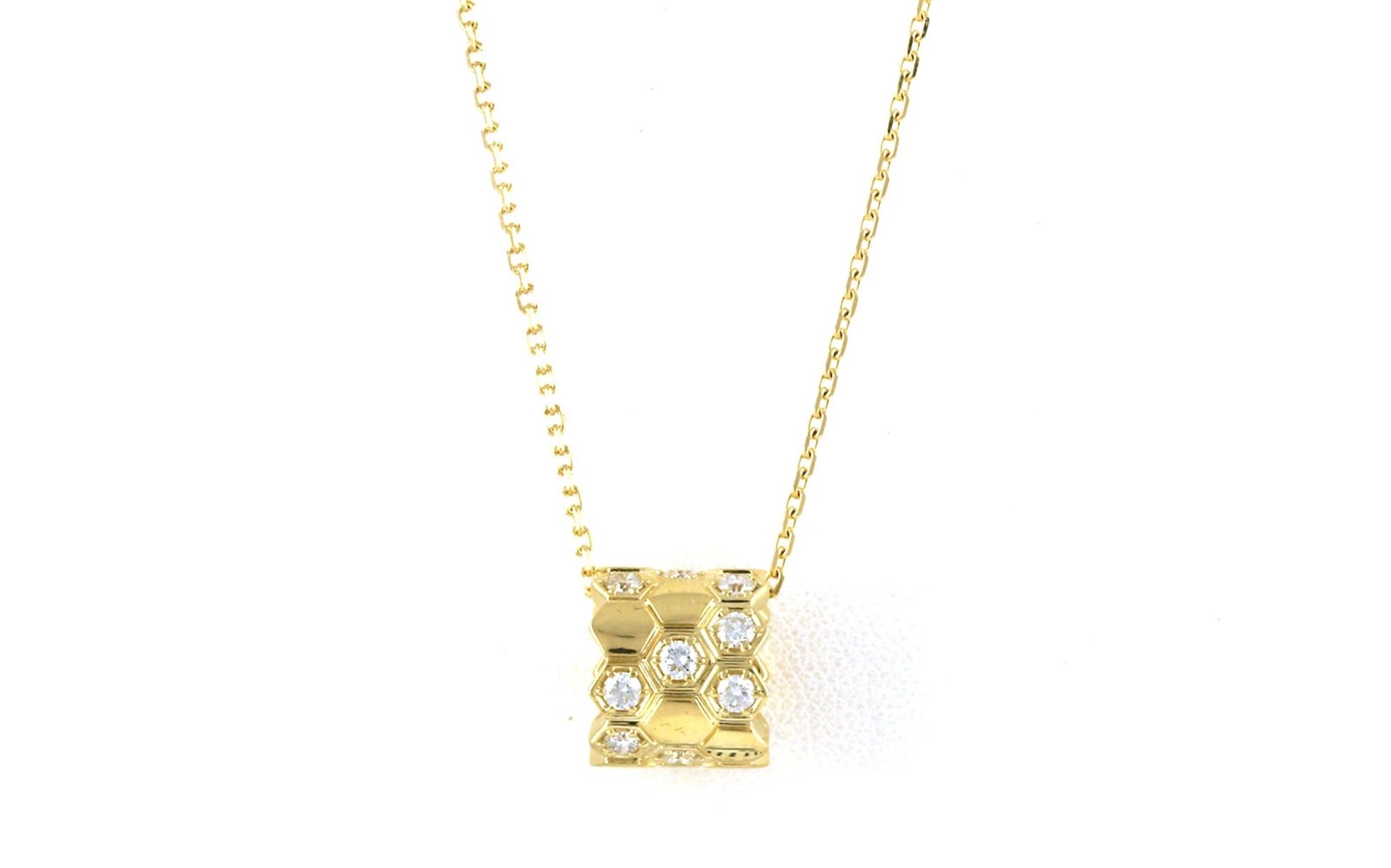 Honeycomb Diamond Rondelle Necklace in Yellow Gold (0.40cts TWT)
