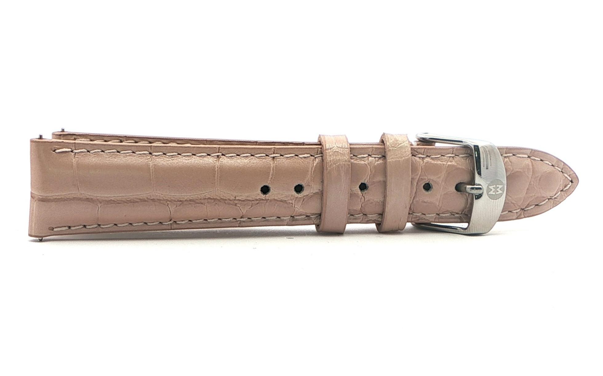 Michele Cashmere Color Leather Watch Strap with Metal Buckle (18mm)