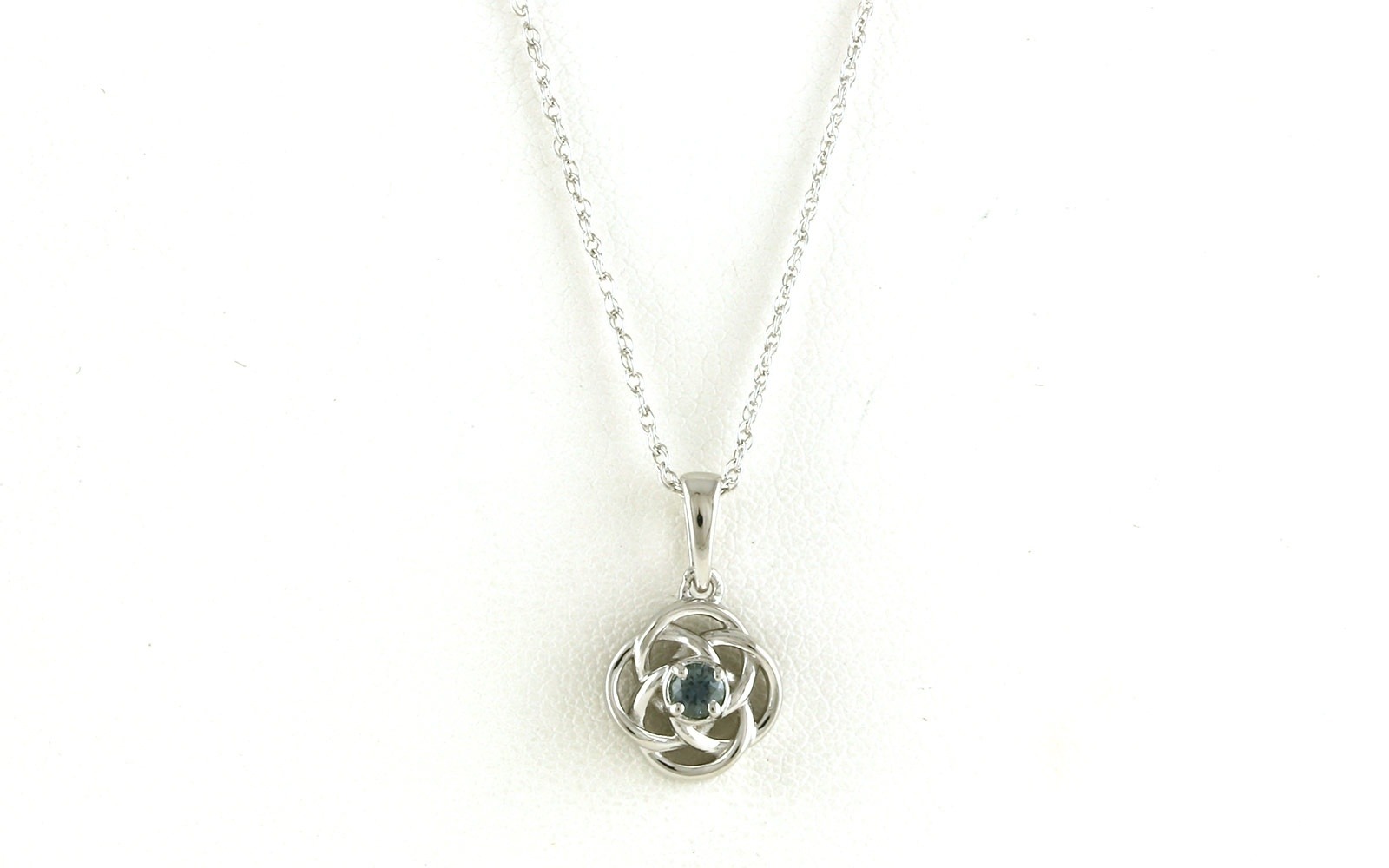 Celtic Knot Montana Sapphire Necklace in Sterling Silver (0.13ct)