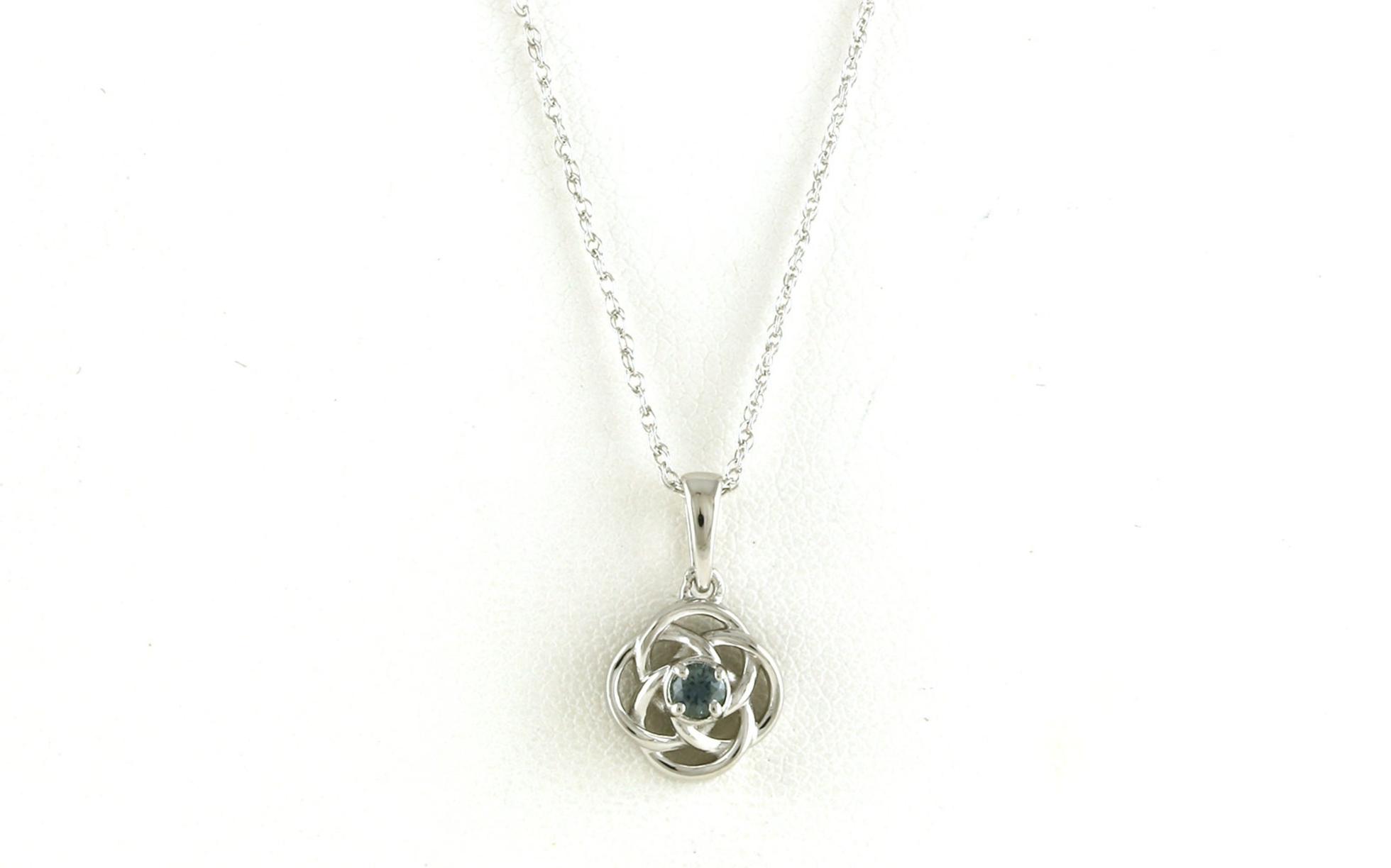 Celtic Knot Montana Sapphire Necklace in Sterling Silver (0.13ct)
