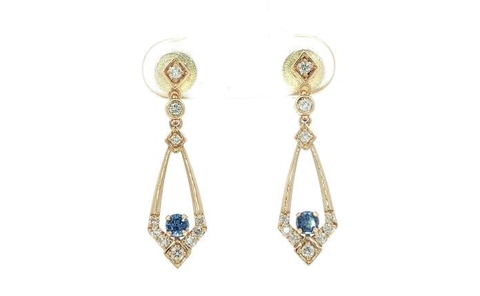 content/products/Kite Drop-style Montana Yogo Sapphire and Diamond Dangle Earrings in Yellow Gold (0.46cts TWT)