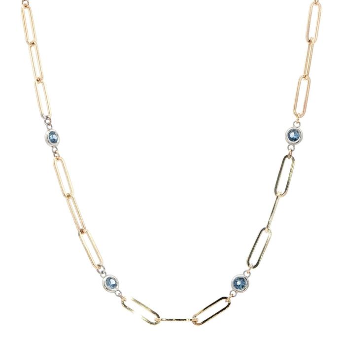 content/products/Paperclip Chain Montana Yogo Sapphire Station Necklace in Two-tone Yellow and White Gold (1.19cts TWT)