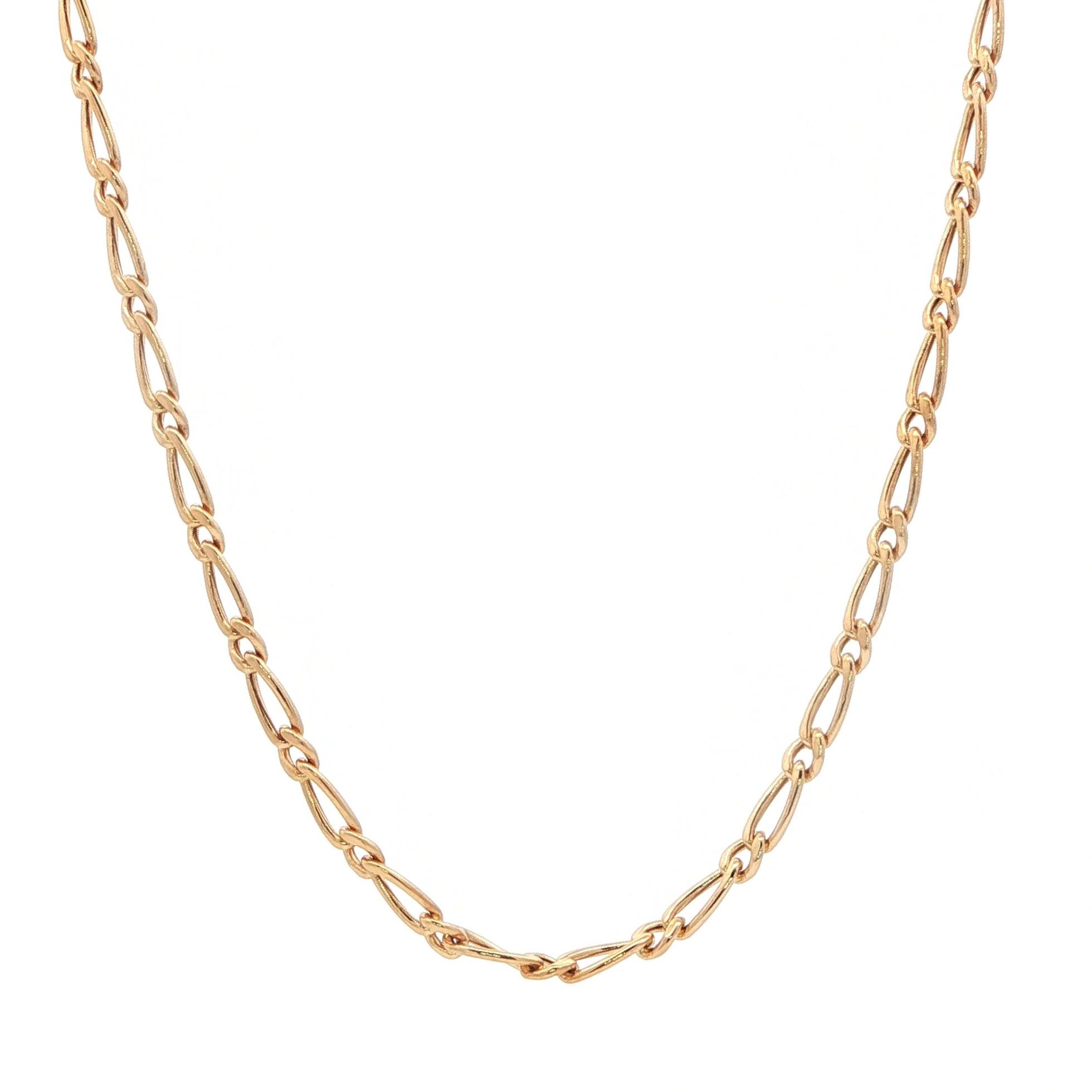 Estate Piece: Oval Curb Link Chain Necklace in Yellow Gold