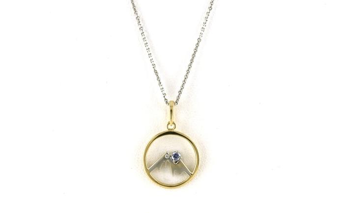 content/products/Montana Yogo Sapphire and Diamond Mountain Circle Pendant in Yellow Gold (0.06cts TWT)