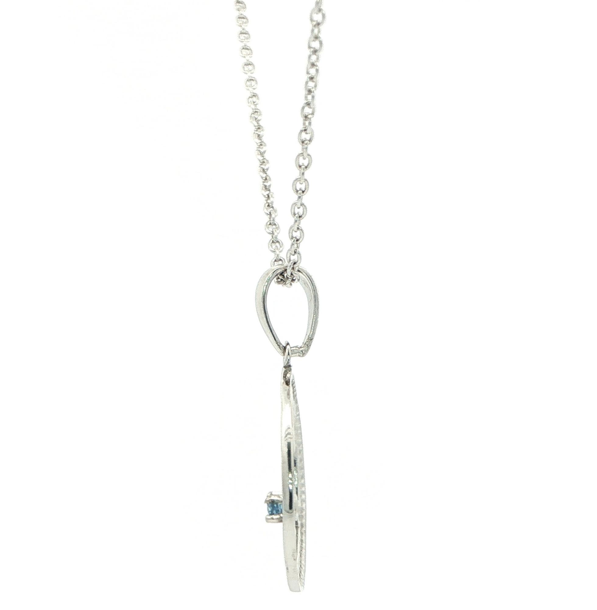 Circle Mountain Montana Yogo Sapphire Necklace in Sterling Silver (0.06ct) side