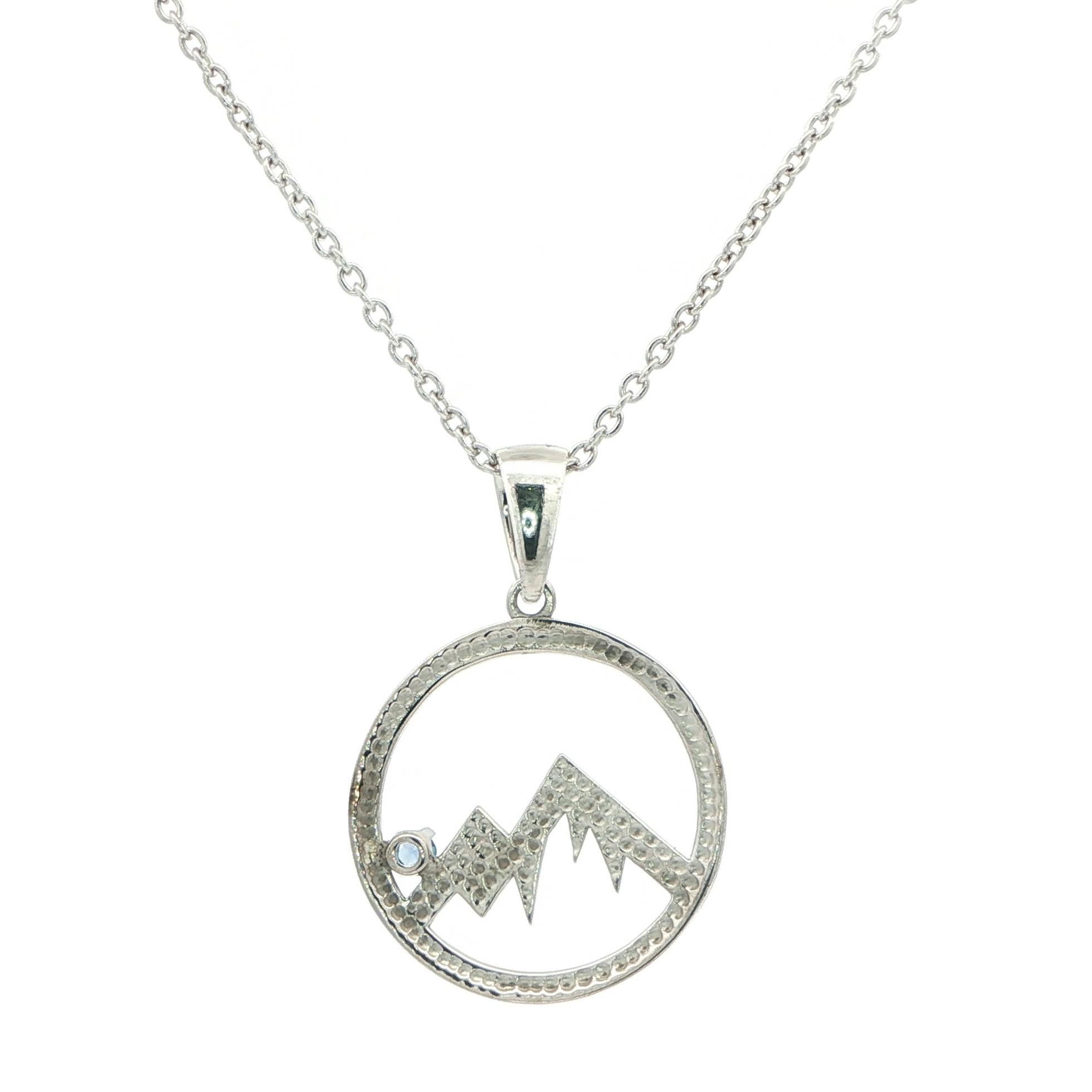 Circle Mountain Montana Yogo Sapphire Necklace in Sterling Silver (0.06ct) back