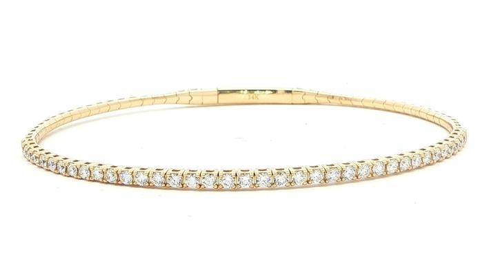 content/products/Diamond Flexible Bangle Bracelet with Locking Clasp in Yellow Gold (1.00cts TWT)
