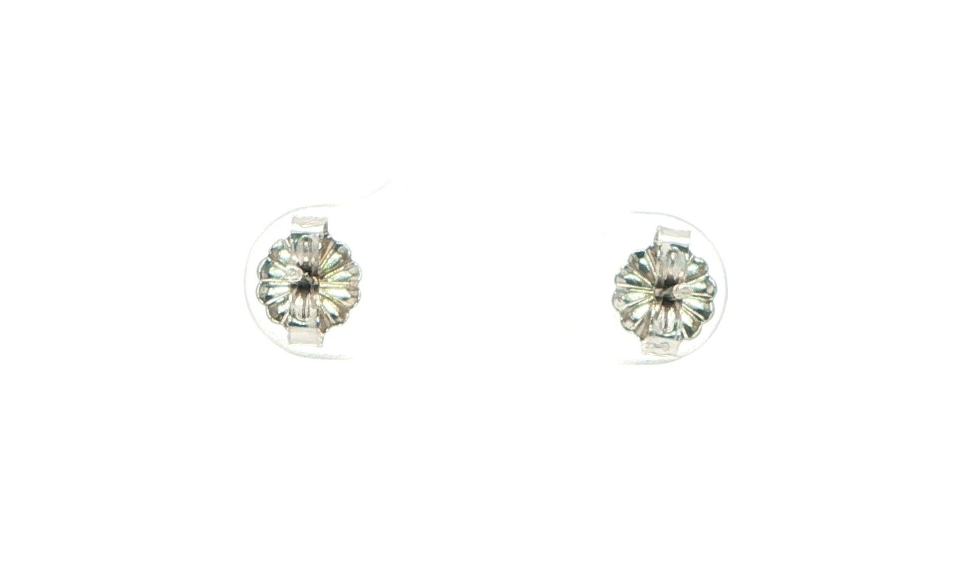 Princess-Cut Montana Yogo Sapphire Stud Earrings in White Gold (0.32cts TWT) back
