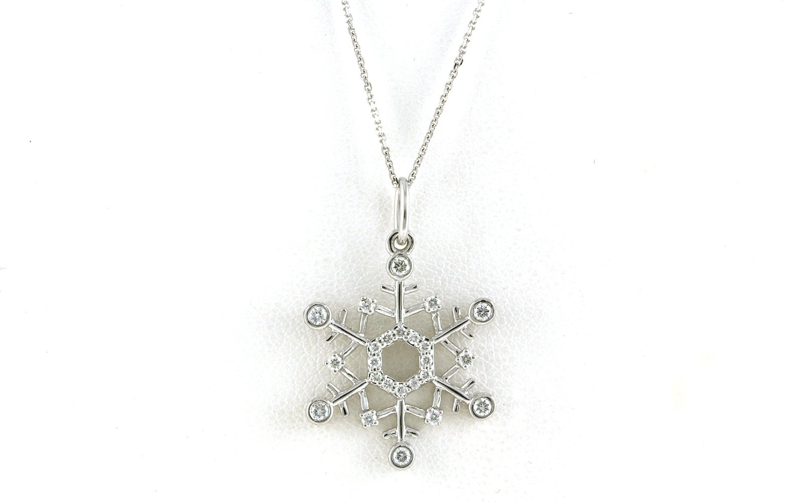 Diamond Snowflake Necklace in White Gold (0.25cts TWT)