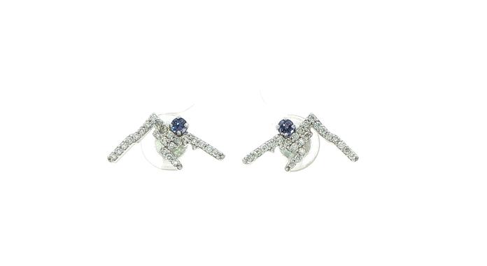 content/products/Mountain Ridgeline Huckleberry Sapphire and Pave Diamond Stud Earrings in White Gold (0.34cts TWT)