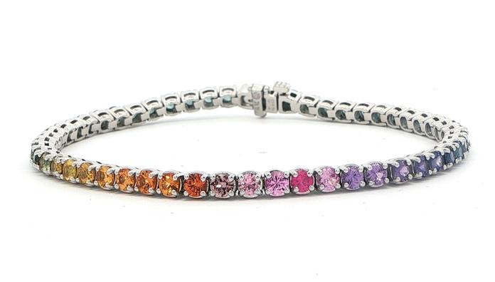 content/products/Rainbow Montana Sapphire Tennis Bracelet in White Gold (7.14cts TWT)