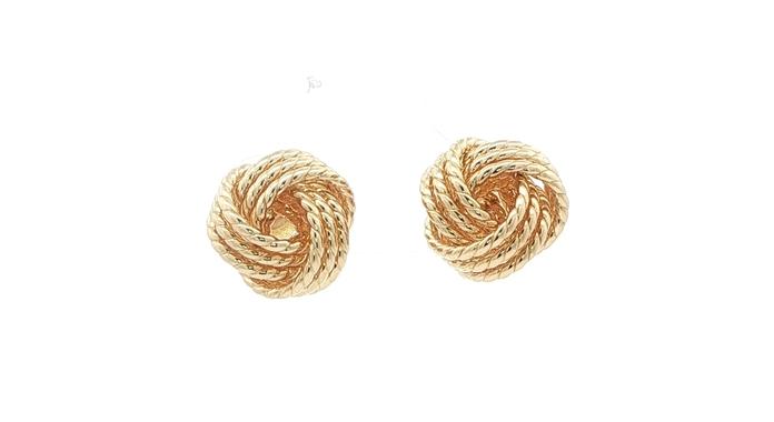 content/products/Estate Piece: Knot Stud Earrings with Rope Texture in Yellow Gold