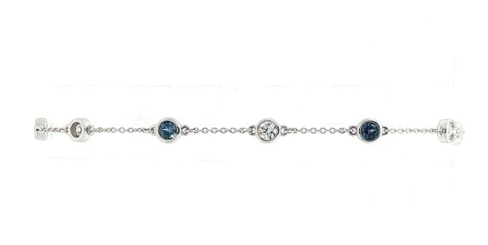 content/products/Alternating Bezel-set Montana Yogo Sapphire and Diamond Station Bracelet in White Gold (1.12cts TWT)