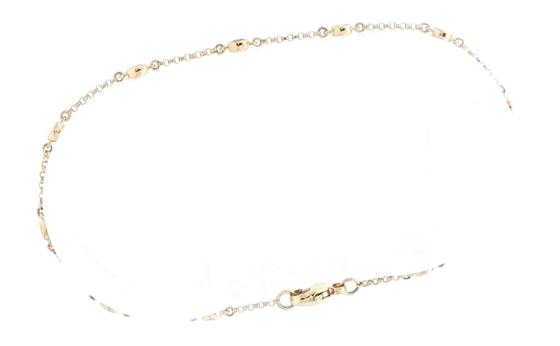 Alternating Bezel-set Montana Yogo Sapphire and Diamond Station Bracelet in Yellow Gold (0.58cts TWT) side