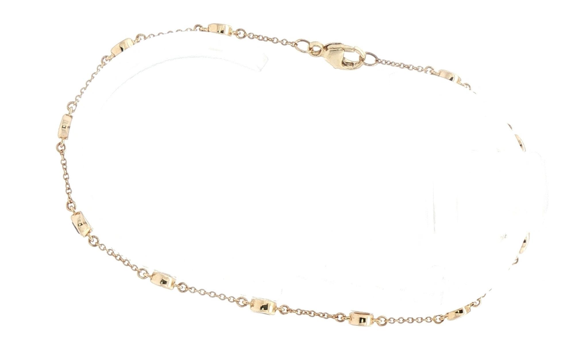 Alternating Bezel-set Montana Yogo Sapphire and Diamond Station Bracelet in Yellow Gold (1.12cts TWT) side