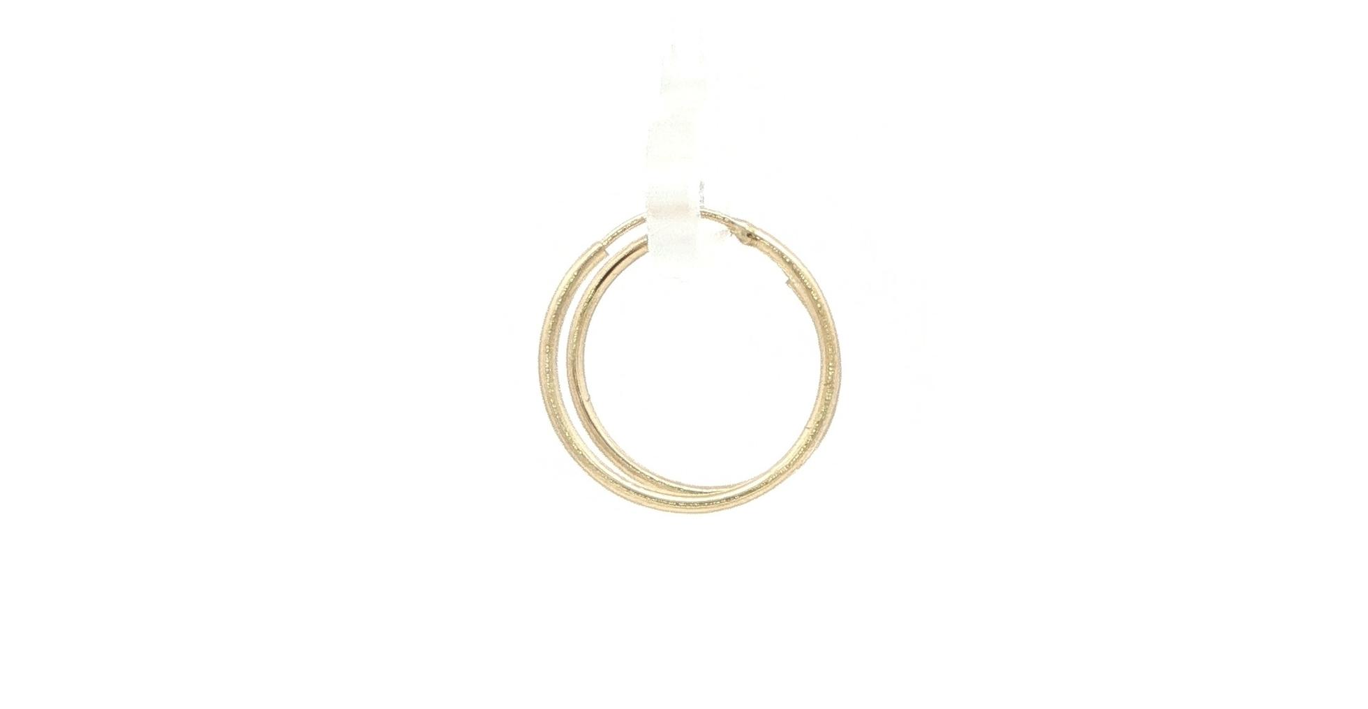 Hollow Endless Hoop Earrings Yellow Gold (15mm) side