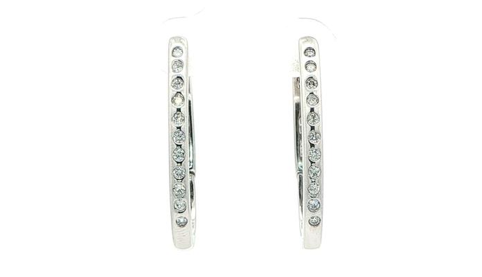 content/products/Estate Piece: Elongated Flush-set Diamond Hoop Earrings in White Gold (0.25cts TWT)
